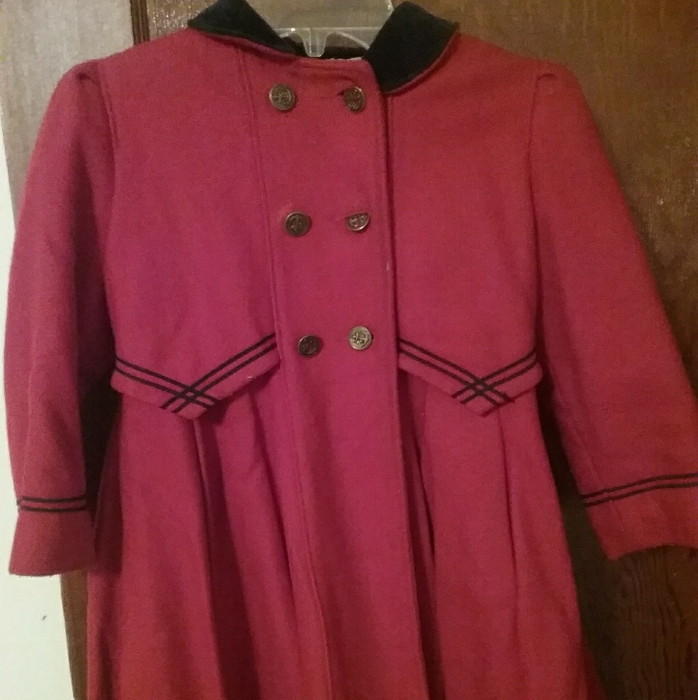 Rothschild red wool girl's coat